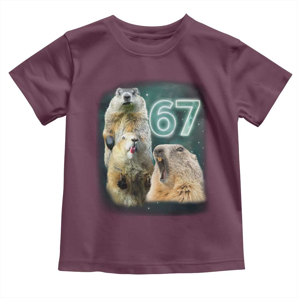 67 Meme Groundhog Toddler T Shirt Howling At The Moon Funny Six Seven Meme Ground Hog Day - Wonder Print Shop