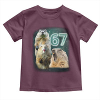 67 Meme Groundhog Toddler T Shirt Howling At The Moon Funny Six Seven Meme Ground Hog Day - Wonder Print Shop