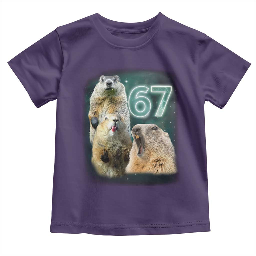 67 Meme Groundhog Toddler T Shirt Howling At The Moon Funny Six Seven Meme Ground Hog Day - Wonder Print Shop