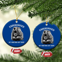 Funny Groundhog Meme Undiagnosed But Something Aint Right Ceramic Ornament - Wonder Print Shop