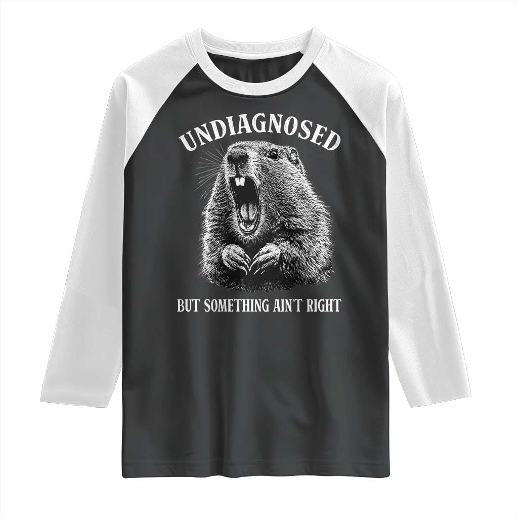 Funny Groundhog Meme Undiagnosed But Something Aint Right Raglan Shirt - Wonder Print Shop