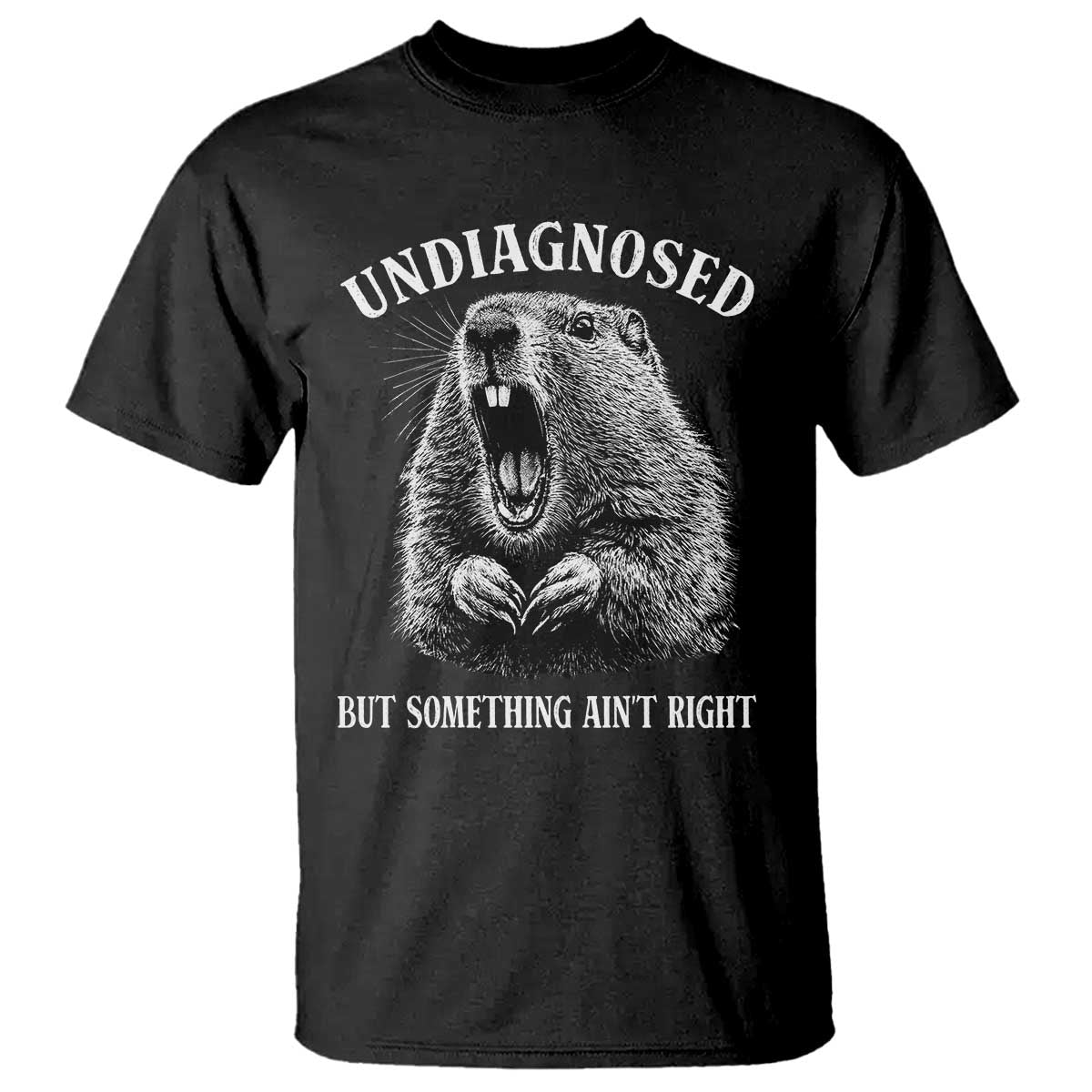 Funny Groundhog Meme Undiagnosed But Something Aint Right T Shirt - Wonder Print Shop
