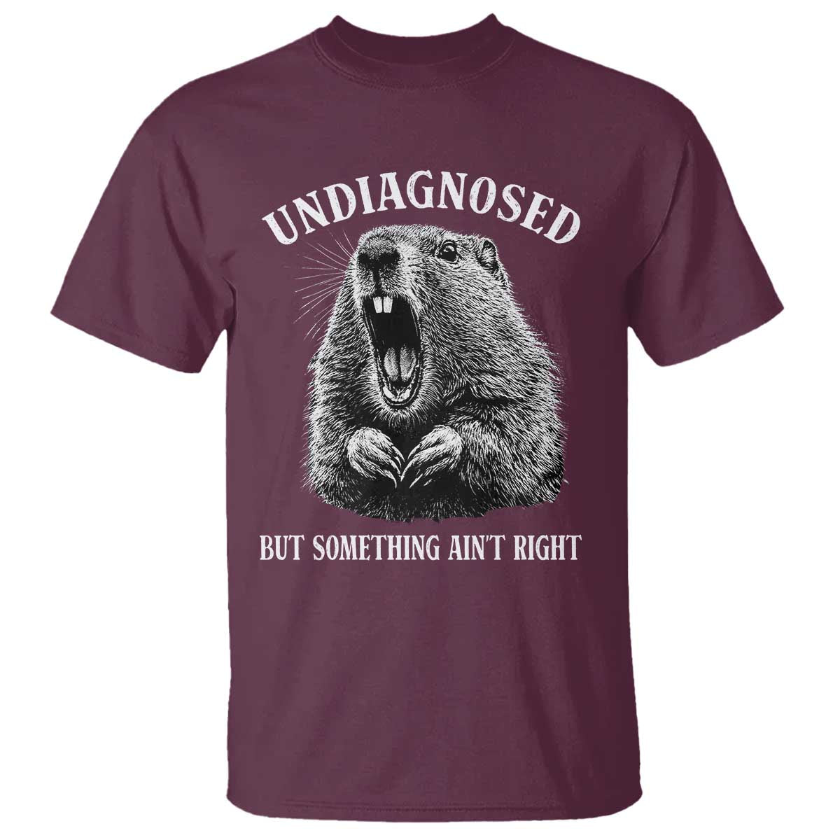 Funny Groundhog Meme Undiagnosed But Something Aint Right T Shirt - Wonder Print Shop