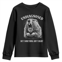 Funny Groundhog Meme Undiagnosed But Something Aint Right Youth Sweatshirt - Wonder Print Shop