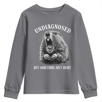 Funny Groundhog Meme Undiagnosed But Something Aint Right Youth Sweatshirt - Wonder Print Shop