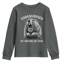 Funny Groundhog Meme Undiagnosed But Something Aint Right Youth Sweatshirt - Wonder Print Shop