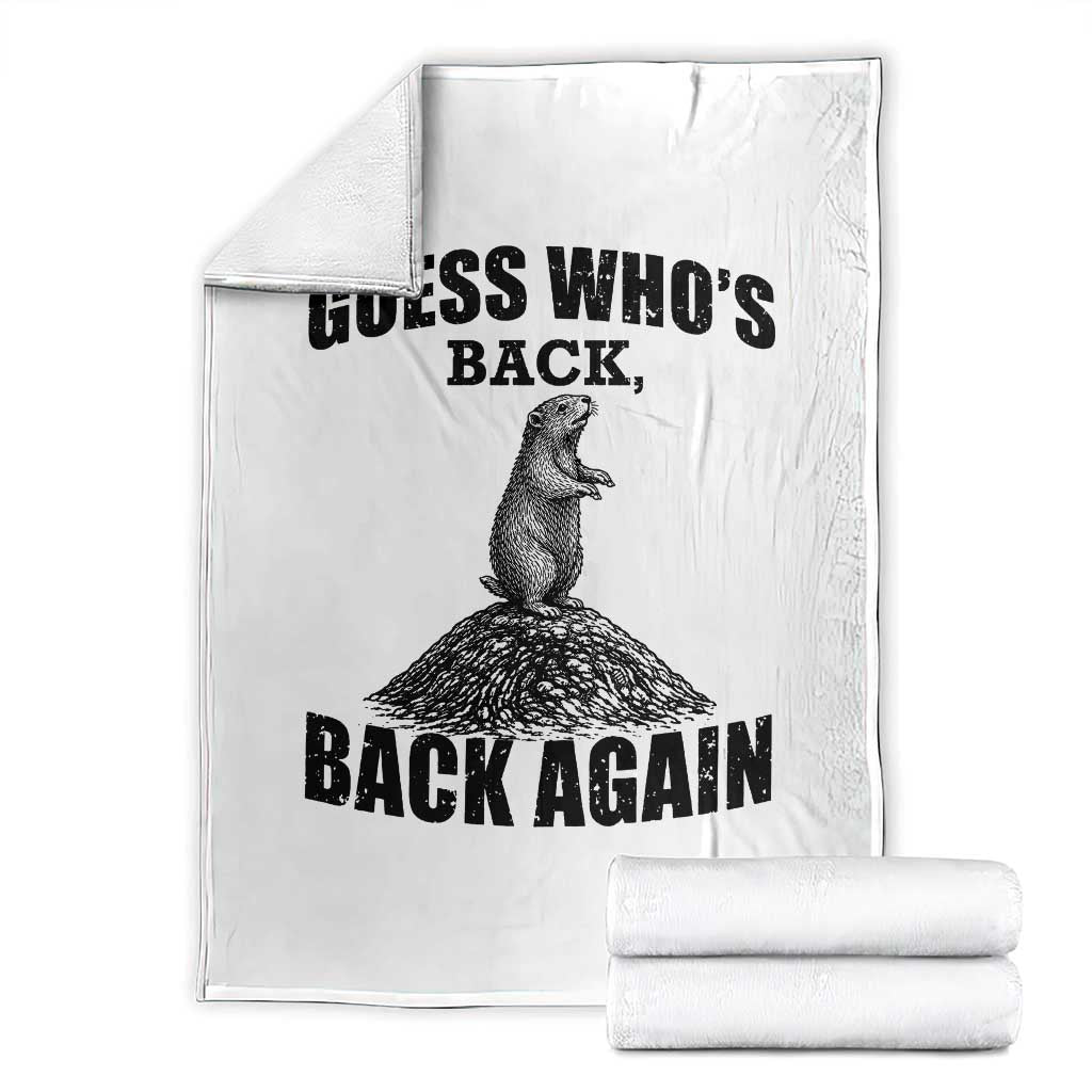 Funny Groundhog Day Throw Blanket Retro Guess Whos Back - Wonder Print Shop