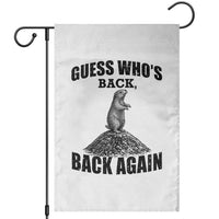 Funny Groundhog Day Garden Flag Retro Guess Whos Back - Wonder Print Shop