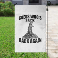 Funny Groundhog Day Garden Flag Retro Guess Whos Back - Wonder Print Shop