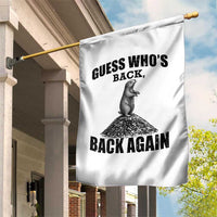 Funny Groundhog Day Garden Flag Retro Guess Whos Back - Wonder Print Shop