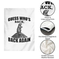 Funny Groundhog Day Garden Flag Retro Guess Whos Back - Wonder Print Shop