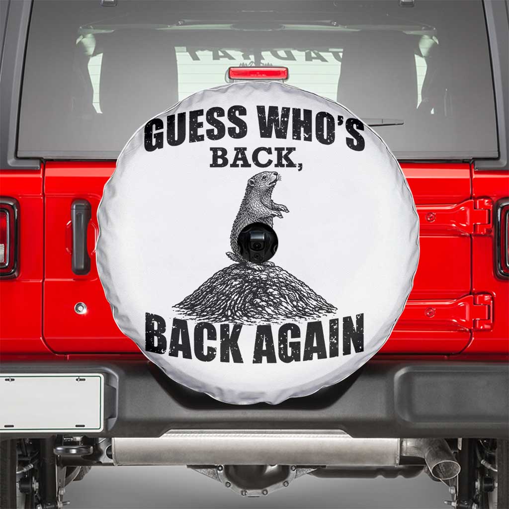 Funny Groundhog Day Spare Tire Cover Retro Guess Whos Back - Wonder Print Shop