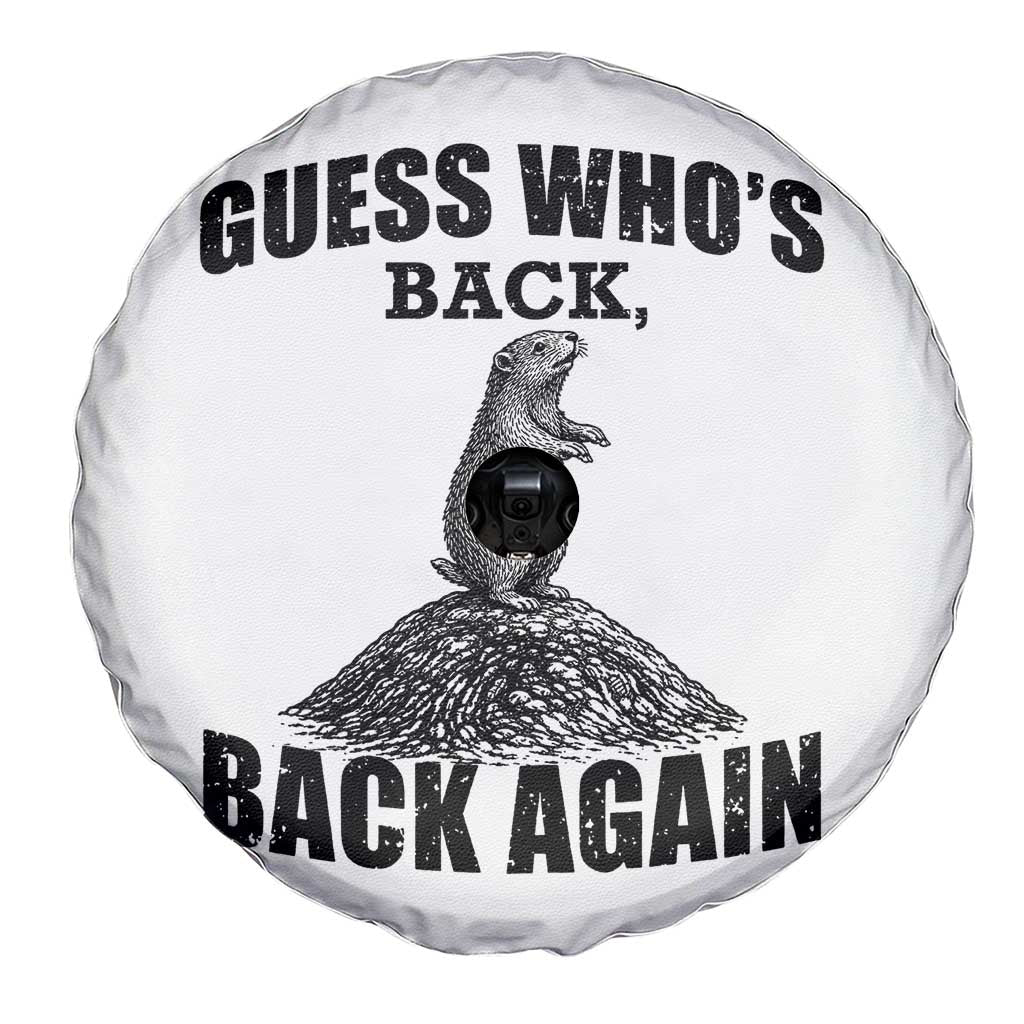 Funny Groundhog Day Spare Tire Cover Retro Guess Whos Back - Wonder Print Shop