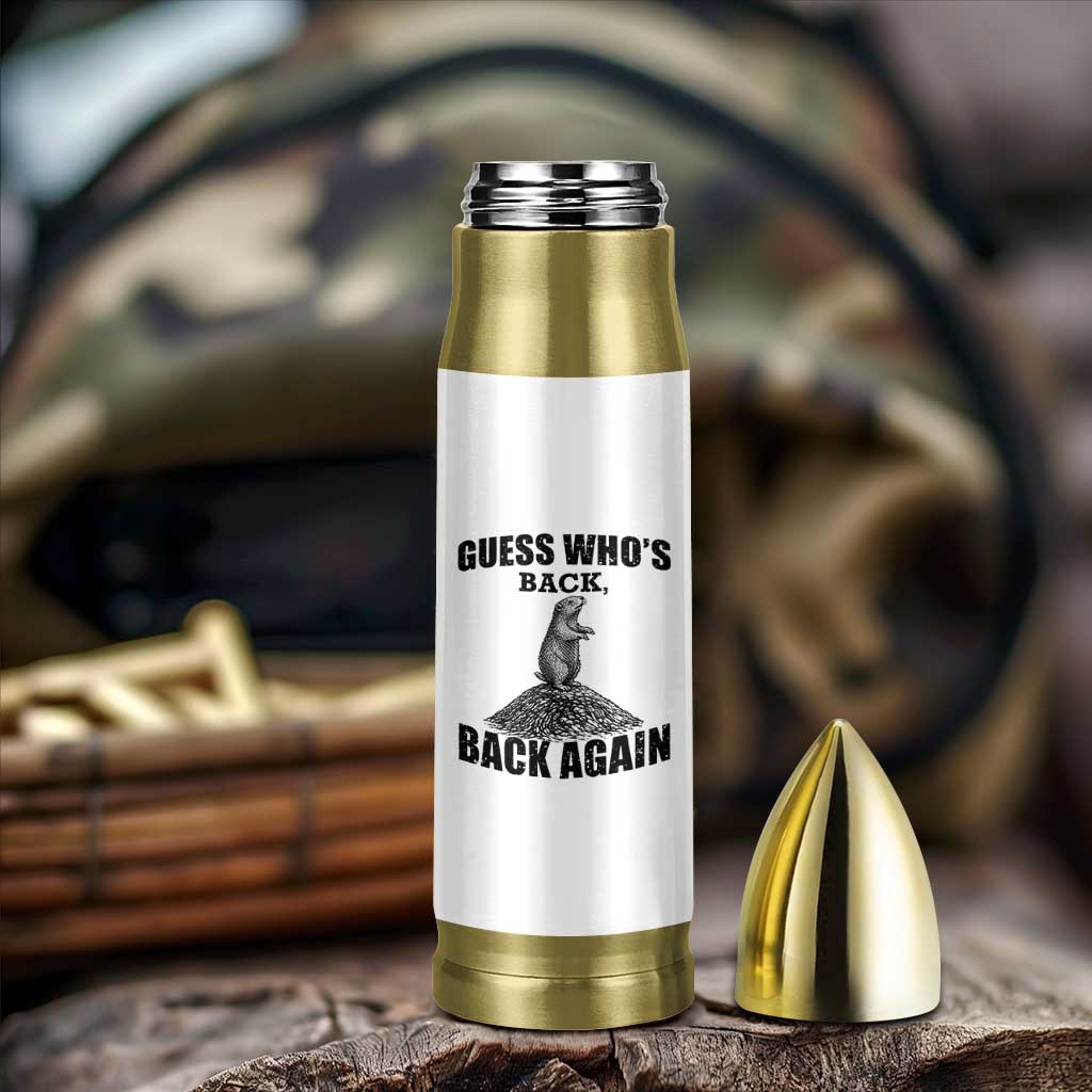 Funny Groundhog Day Bullet Tumbler Retro Guess Whos Back - Wonder Print Shop