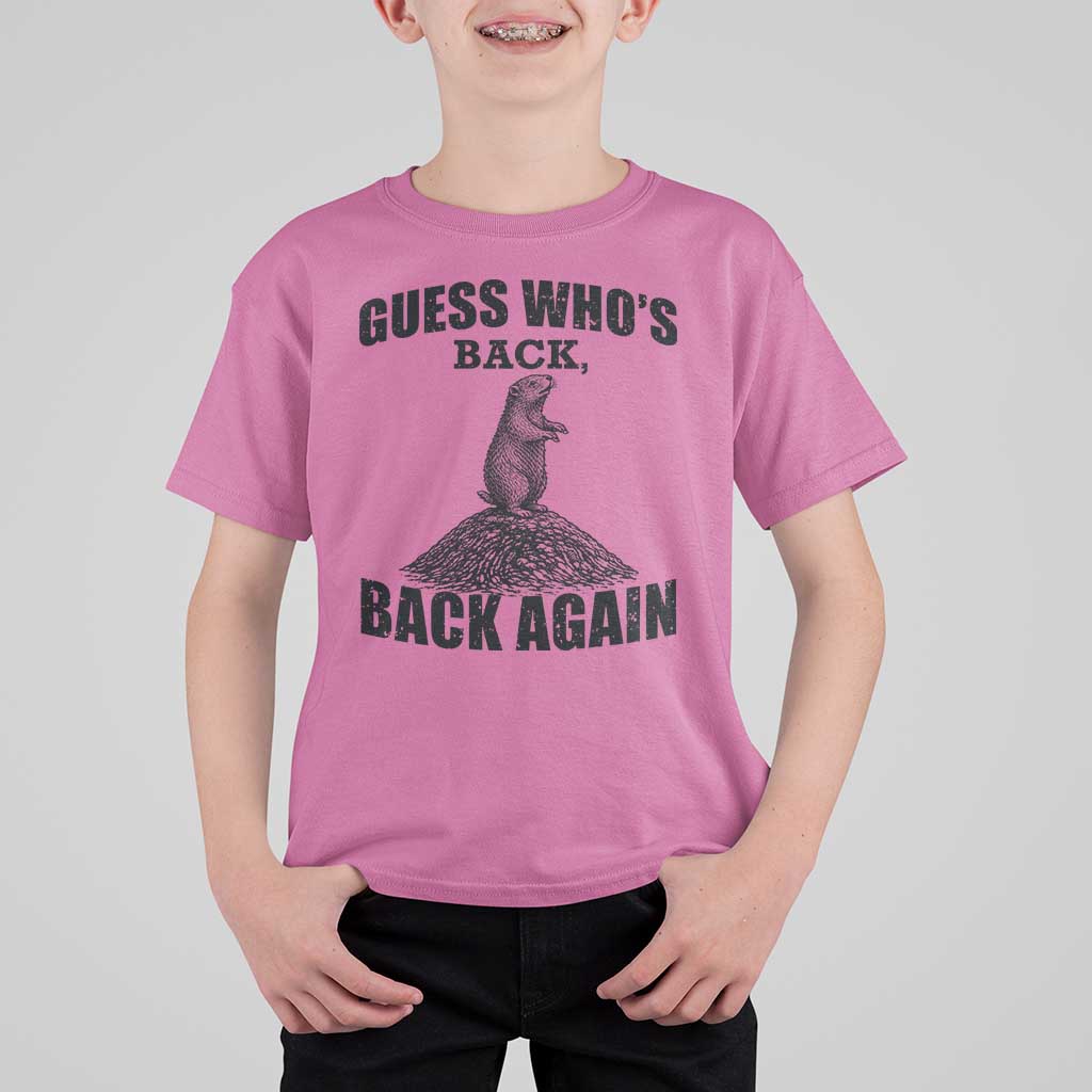 Funny Groundhog Day T Shirt For Kid Retro Guess Whos Back - Wonder Print Shop