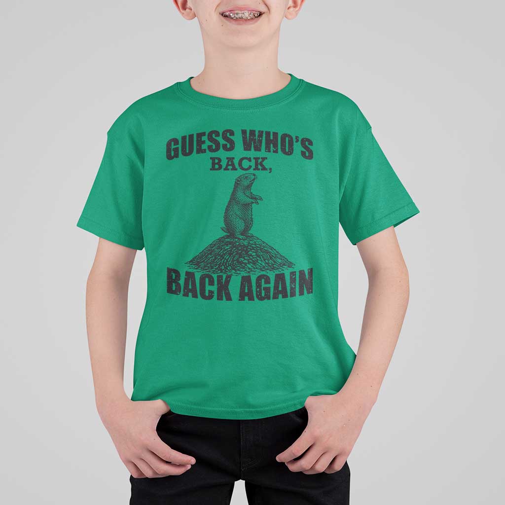 Funny Groundhog Day T Shirt For Kid Retro Guess Whos Back - Wonder Print Shop