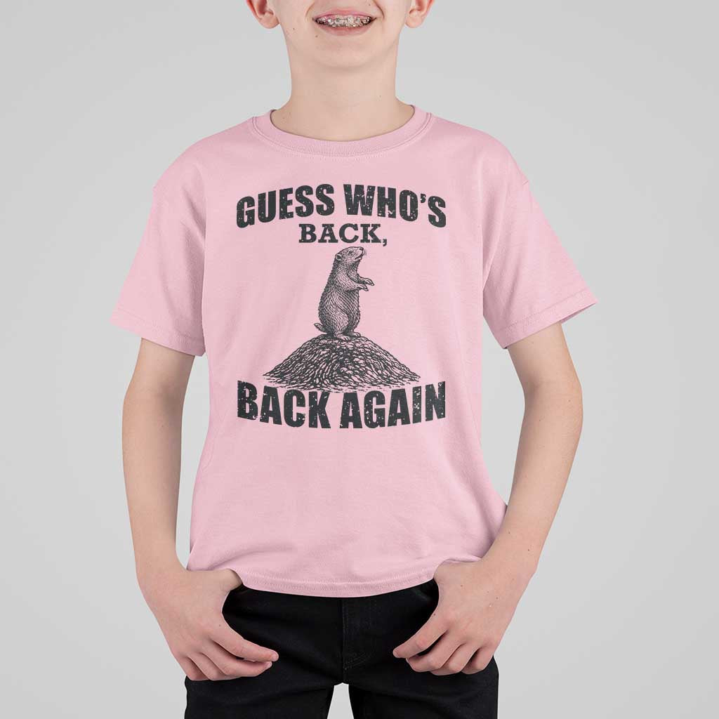 Funny Groundhog Day T Shirt For Kid Retro Guess Whos Back - Wonder Print Shop