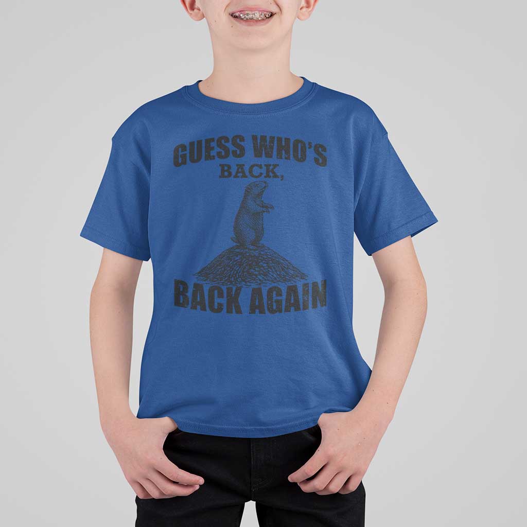 Funny Groundhog Day T Shirt For Kid Retro Guess Whos Back - Wonder Print Shop