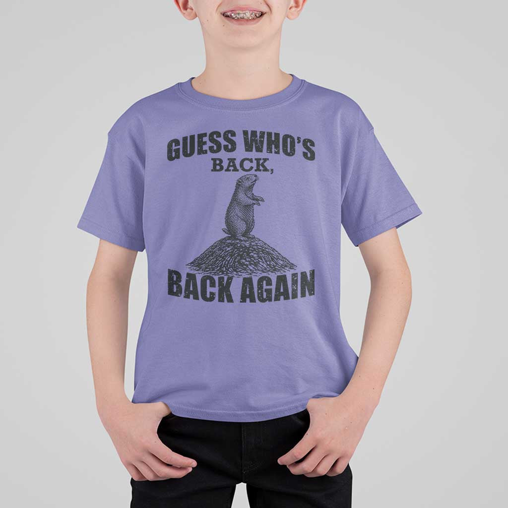 Funny Groundhog Day T Shirt For Kid Retro Guess Whos Back - Wonder Print Shop
