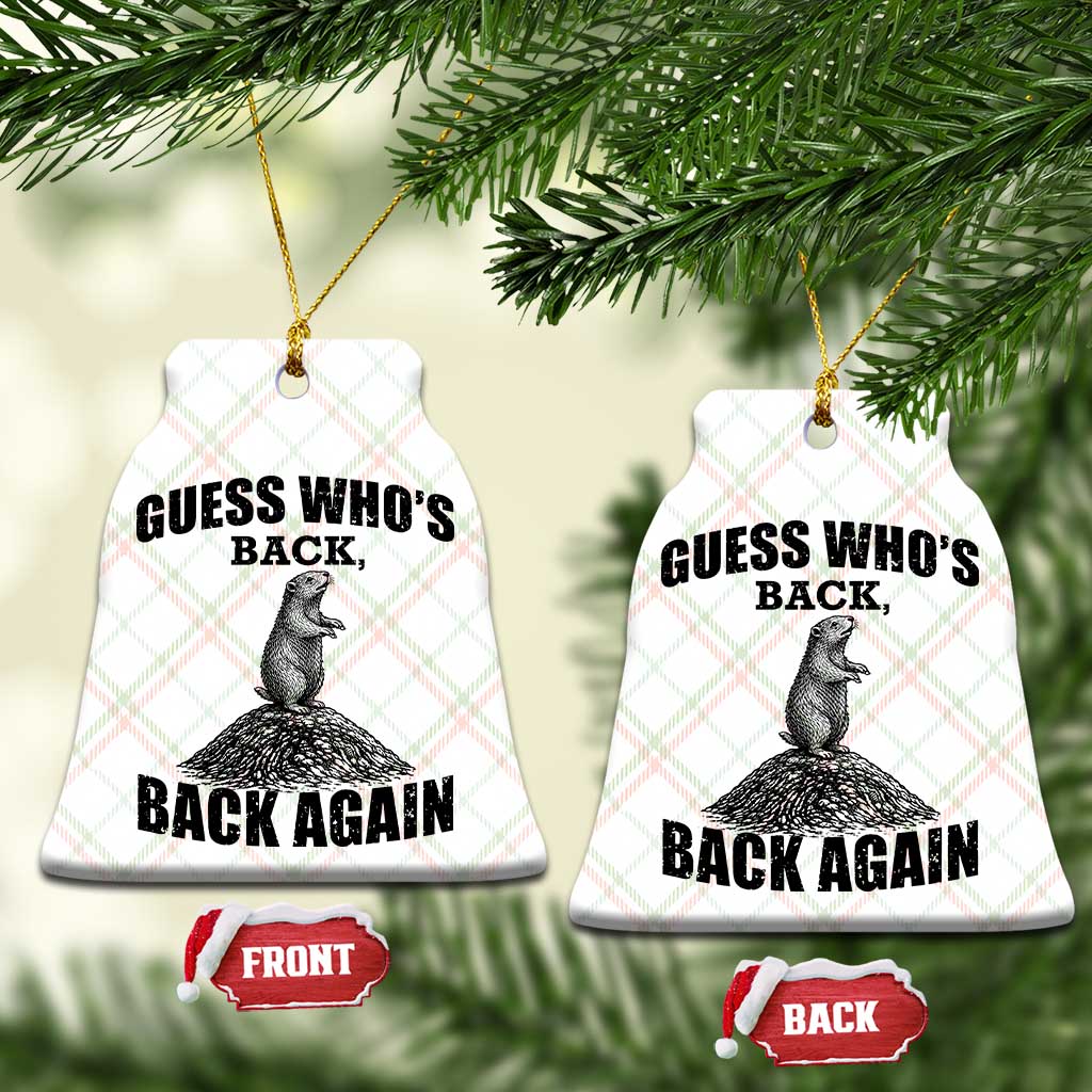 Funny Groundhog Day Ceramic Ornament Retro Guess Whos Back - Wonder Print Shop