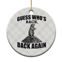 Funny Groundhog Day Ceramic Ornament Retro Guess Whos Back - Wonder Print Shop