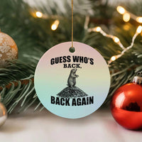 Funny Groundhog Day Ceramic Ornament Retro Guess Whos Back - Wonder Print Shop