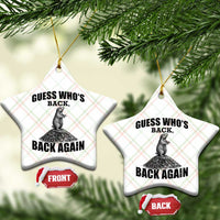 Funny Groundhog Day Ceramic Ornament Retro Guess Whos Back - Wonder Print Shop