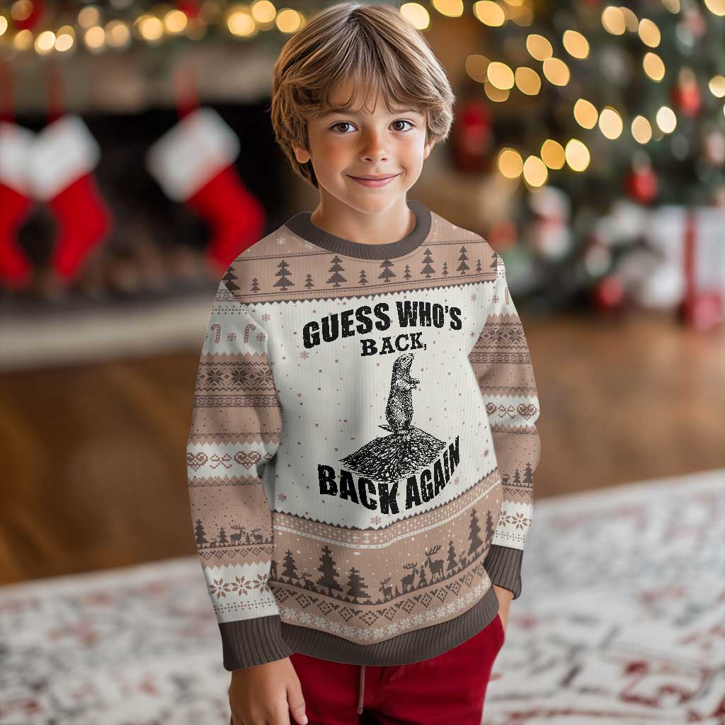 Funny Groundhog Day Ugly Christmas Sweater Retro Guess Whos Back - Wonder Print Shop