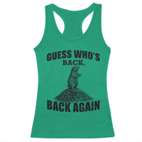 Funny Groundhog Day Racerback Tank Top Retro Guess Whos Back - Wonder Print Shop