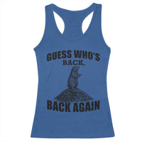 Funny Groundhog Day Racerback Tank Top Retro Guess Whos Back - Wonder Print Shop