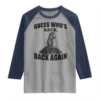 Funny Groundhog Day Raglan Shirt Retro Guess Whos Back - Wonder Print Shop