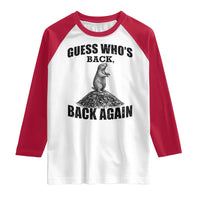 Funny Groundhog Day Raglan Shirt Retro Guess Whos Back - Wonder Print Shop