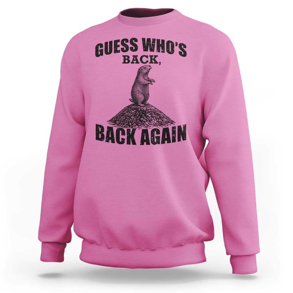 Funny Groundhog Day Sweatshirt Retro Guess Whos Back - Wonder Print Shop