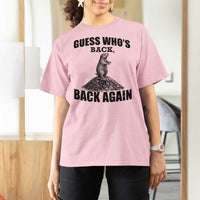 Funny Groundhog Day T Shirt For Women Retro Guess Whos Back - Wonder Print Shop