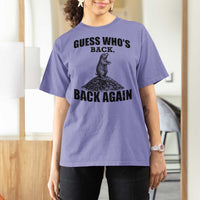 Funny Groundhog Day T Shirt For Women Retro Guess Whos Back - Wonder Print Shop