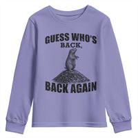 Funny Groundhog Day Youth Sweatshirt Retro Guess Whos Back - Wonder Print Shop