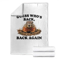 Groundhog Day Throw Blanket Funny Woodchuck Guess Whos Back - Wonder Print Shop