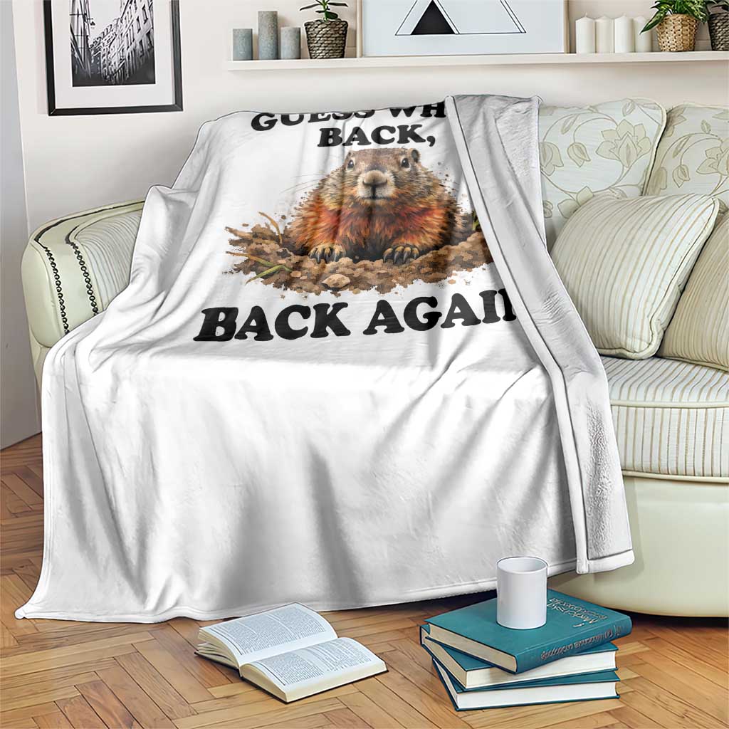 Groundhog Day Throw Blanket Funny Woodchuck Guess Whos Back - Wonder Print Shop