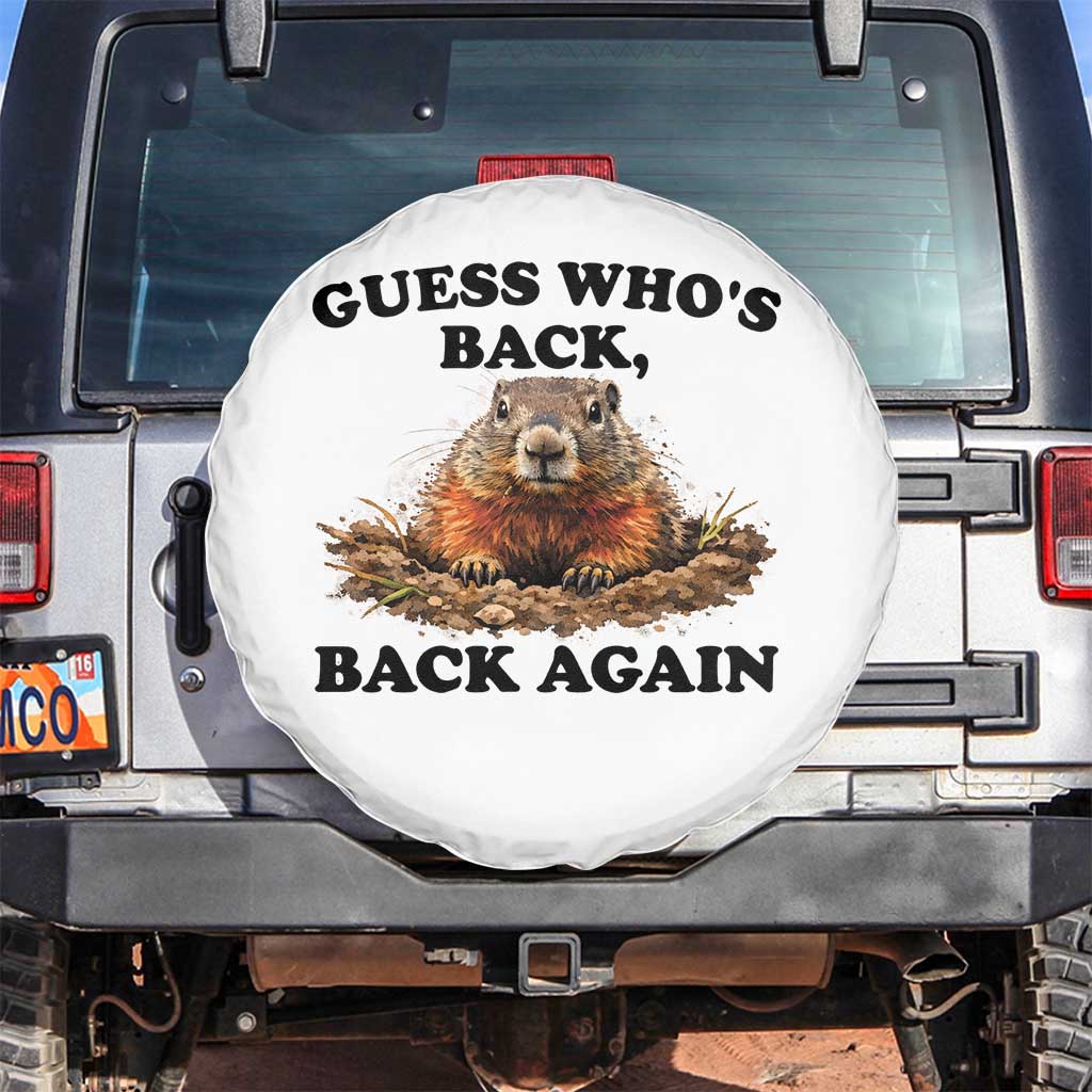 Groundhog Day Spare Tire Cover Funny Woodchuck Guess Whos Back - Wonder Print Shop