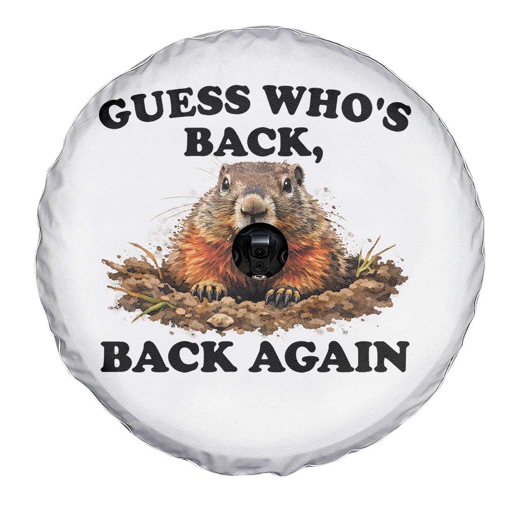 Groundhog Day Spare Tire Cover Funny Woodchuck Guess Whos Back - Wonder Print Shop