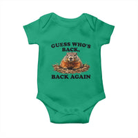 Groundhog Day Baby Onesie Funny Woodchuck Guess Whos Back - Wonder Print Shop