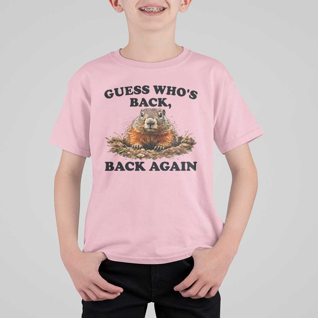 Groundhog Day T Shirt For Kid Funny Woodchuck Guess Whos Back - Wonder Print Shop