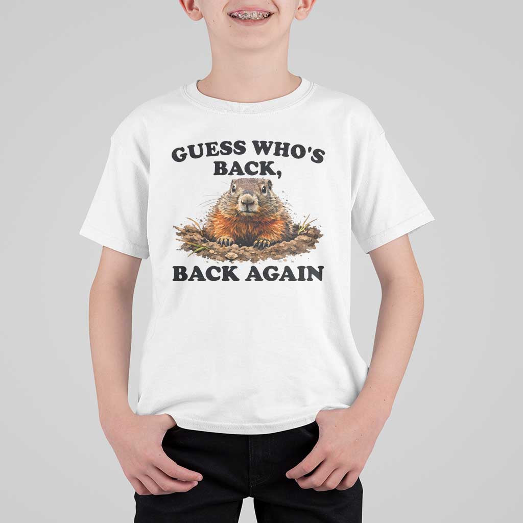 Groundhog Day T Shirt For Kid Funny Woodchuck Guess Whos Back - Wonder Print Shop