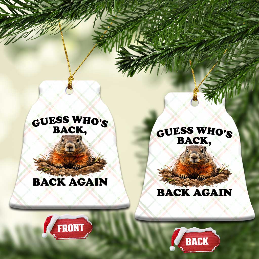 Groundhog Day Ceramic Ornament Funny Woodchuck Guess Whos Back - Wonder Print Shop