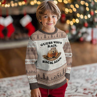 Groundhog Day Ugly Christmas Sweater Funny Woodchuck Guess Whos Back - Wonder Print Shop
