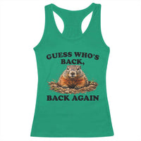 Groundhog Day Racerback Tank Top Funny Woodchuck Guess Whos Back - Wonder Print Shop