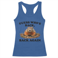 Groundhog Day Racerback Tank Top Funny Woodchuck Guess Whos Back - Wonder Print Shop