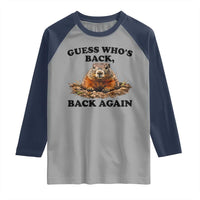 Groundhog Day Raglan Shirt Funny Woodchuck Guess Whos Back - Wonder Print Shop