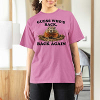 Groundhog Day T Shirt For Women Funny Woodchuck Guess Whos Back - Wonder Print Shop