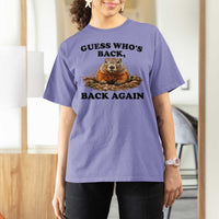 Groundhog Day T Shirt For Women Funny Woodchuck Guess Whos Back - Wonder Print Shop